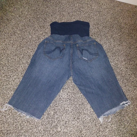 Indigo Blue Maternity Shorts - Picture 2 of 3